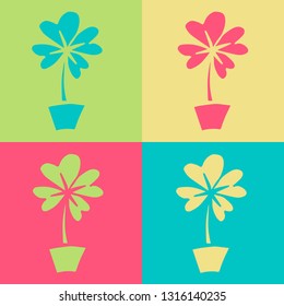 Vector Illustration of Retro and St. Patrick's Four Leaf Clover. A Cute Graphic Design Pattern for Template, Shirt, Layout, Products, Background and More. 