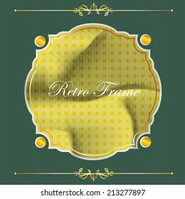 Vector illustration of a retro style border, frame, label, tag, badge design. Old crumpled paper texture 