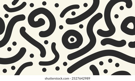 Vector illustration. Retro style geometry elements. Hand drawn design. Seamless pattern for background, patter, poster, banner, texture. 