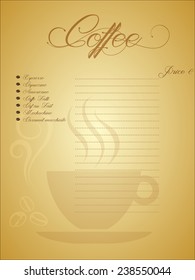 Vector illustration of a retro style menu card