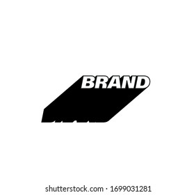 Vector illustration in retro style with the text "BRAND" with a long black shadow.