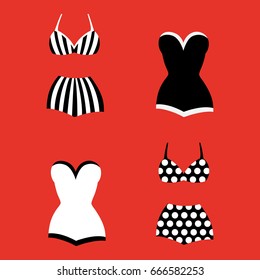 Vector illustration  of retro swimsuits