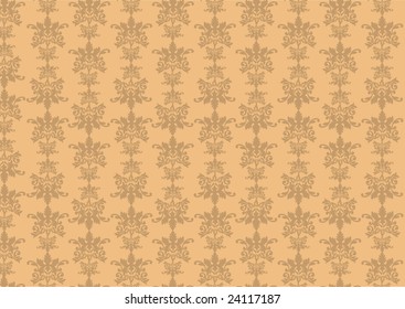 Vector illustration of retro swirl pattern on the gold background.