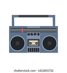 Vector illustration of retro tape recorder in flat style