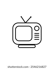  A vector illustration of a retro TV in line art style, suitable for media, entertainment, or nostalgia-themed designs.
