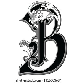 Vector Illustration Retro Uppercase Letter B: เวกเตอร์สต็อก (ปลอดค่า ...