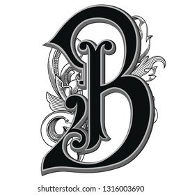 Vector Illustration Retro Uppercase Letter B Stock Vector (Royalty Free ...