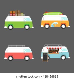 Vector illustration of  retro  van
