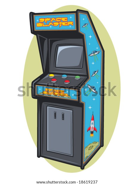 Vector Illustration Retro Video Game Console Stock Vector Royalty Free 