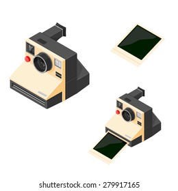 Una ilustración vectorial de una cámara retro vintage.
Cámara retro tomando e imprimiendo una fotografía.
Toma de fotos con una cámara vintage.