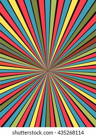 vector illustration retro vintage circus colorful background of rays coming from the center of the picture