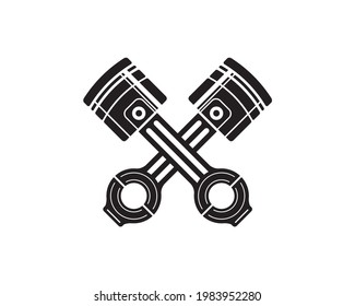 vector illustration of retro vintage crossed pistons