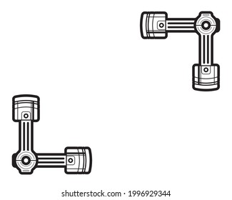 vector illustration of retro vintage crossed pistons