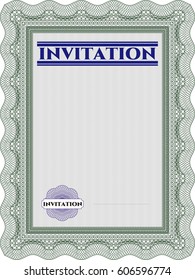 Vector Illustration of Retro vintage invitation. With great quality guilloche pattern. Retro design. 
