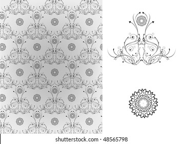 Vector illustration. Retro wallpaper