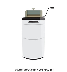 vector illustration of retro wash machine with wringer