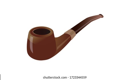 Vector illustration, Retro Wooden Smoking Pipe