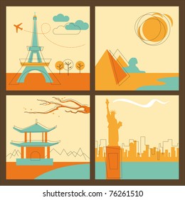 Vector illustration in retro-style â?? Travel Landmarks