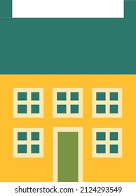Vector Illustración casa de estilo retro en estilo plano. Colorida casa antigua de estilo europeo.