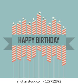 Vector illustration of a retro-themed birthday greetings.