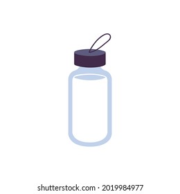Vector illustration reusable bottle for water isolated on white background. Eco friendly package