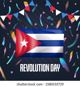 Vector illustration of Revolution day in Cuba Celebration on January 1st.