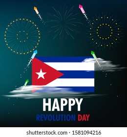 Vector illustration of Revolution day in Cuba Celebration on January 1st.