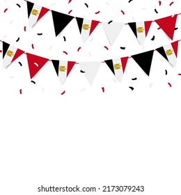 Vector Illustration of Revolution Day Egypt. Garland with the flag of Egypt on a white background.
