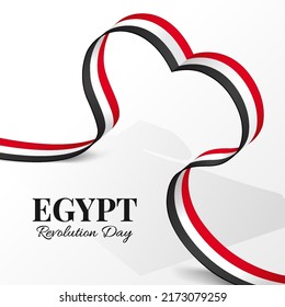 Ilustración vectorial del Día de la Revolución en Egipto. Cinta
