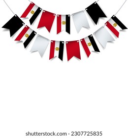 Vektorgrafik der Revolution Tag Ägypten. Garland mit der Flagge Ägyptens auf weißem Hintergrund.
