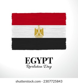 Vector Illustration of Revolution Day Egypt. Celebration banner. Flag of Egypt
