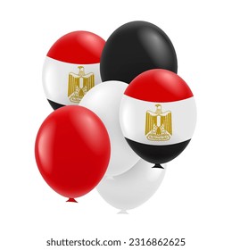 Vector Illustration of Revolution Day Egypt. Balloons 

