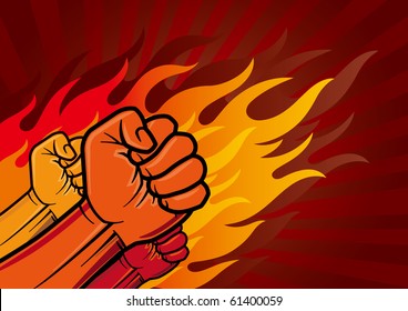 vector illustration of revolution fist