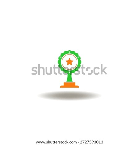 Vector illustration of reward cup star. Symbol of merit. Icon of achievement, prize, award, special gratitude, honorary, badge, recognize.
