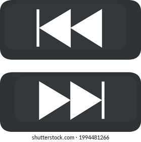 Vector illustration of rewind and forward button