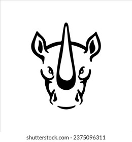 vector illustration of rhino head