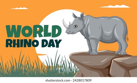 Vector illustration of a rhino for World Rhino Day