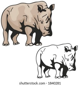 Vector illustration of a rhinoceros.