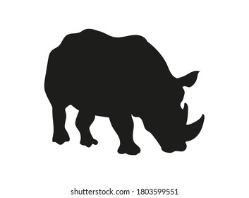 vector illustration rhinoceros drawing silhouette, vector, white background