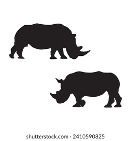 Vector Illustration of a Rhinoceros Silhouette