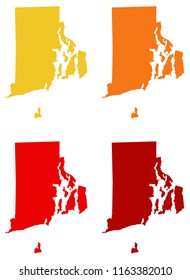 vector illustration of Rhode Island maps