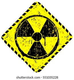 Vector illustration rhombic yellow grunge sign radiation