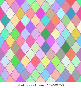 Vector illustration of rhombus colorful seamless pattern.