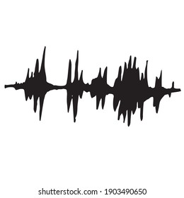 Vector illustration of the rhythm. Objective, linear representation of a musical rhythm. Isolated picture in the doodle style.