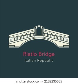 Ilustración vectorial Riatlo Bridge sobre fondo verde