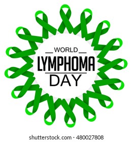 Vector Illustration of a Ribbon Background for World Lymphoma Awareness Day.
