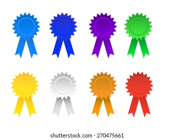 Vector Illustration Ribbon Badges Various Colors Stock Vector (Royalty ...