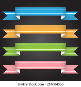 The vector illustration ribbon banner for design and creative work