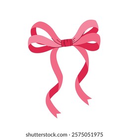 Vector illustration of ribbon bow isolated on white background