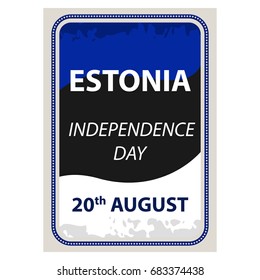 Vector illustration of a ribbon for Estonia Independence Day. The emblem of the holiday for your design.